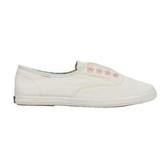 An effortless slip-on with spring vibes. The Chillax has an already-broken-in feel straight out of the box, complete with relaxed cotton twill uppers and incredibly lightweight removable footbeds. Theyre super-packable, easy to slip on and off, and also happen to go with every casual pant and skirt in your closet. This edition has an adorably chic embroidery detail with small pink flowers stitched around the eyelets. Style is in bloom with these kicks. Size: one size.  Color: Off-White.  Gender: Chic Embroidery, Small Pink Flowers, Casual Pant, Spring Vibes, Athletic Sneakers, Embroidery Details, In Bloom, Keds, Casual Sneakers