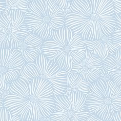 a blue and white flower pattern with many petals on the side, as well as an outline