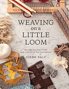 a book cover with knitting supplies and yarn