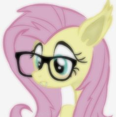 a pink pony with glasses on it's face