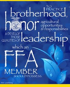 a blue and yellow poster with the words,'to practice honor leadership which are