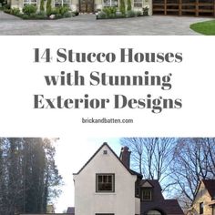 Best Stucco House Colors, Stucco Home Makeover, Homes With Stucco And Siding, Stucco Curb Appeal, Stucco Exterior Design Ideas, Beautiful Stucco Homes Exterior, Stucco With Siding Exterior, Cottage Stucco Exterior, Stucco Home Exterior Colors