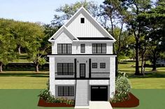 this is an artist's rendering of a two story house