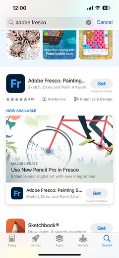 an iphone screen showing the new app for painting and drawing with photoshopped on it