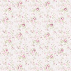 a white and pink floral wallpaper with lots of flowers