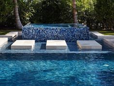 Glass Mosaic Tile Aquarella Blue Pool Tile Designs, Small Indoor Pool, Moderne Pools, Mosaic Pool Tile, Glass Pool Tile, Indoor Pool Design, Swimming Pool Tiles, Pool Remodel, Pool Tiles