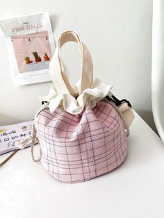 Bag For Love - Plaid & Strawberry Pattern Drawstring Bucket Bag - Women Shoulder Bags Product Description Color Pink Quantity 1 piece Composition 100% Cotton Material Canvas Size Chart INCH CM Size Bag Width Bag Height Bag Length Strap Length one-size 4.7 8.3 7.1 47.2 Size Bag Width Bag Height Bag Length Strap Length one-size 12 21 18 120 Similar Products h2 { text-align: center; } .red-box { width: 100%; display: flex; flex-direction: row; flex-wrap: wrap; justify-content: center; } .red-box > Strawberry Pattern, Drawstring Bucket Bag, Bag Women, Pink Bag, Olivia Mark, Shoulder Bag Women, Laundry Bag, Cotton Material, Canvas Size