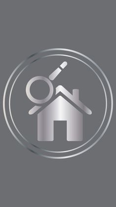 a house with a magnifying glass in the center and a key on top