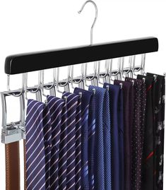 a rack with ties hanging from it's hooks