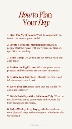 How To Use Time Productively, How To Manage My Time, How To Develop A Routine, Goals For A Day, How To Set Yourself Up For Success, Successful Women Routine, Structure Your Day, Successful Women Habits, Personal Development Journal