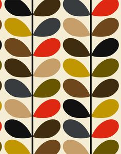 an abstract pattern with different colored leaves on white background and black, red, yellow, green, brown, orange