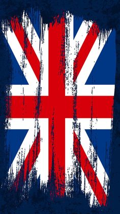 the british flag is painted on a dark blue background with grungy paint strokes