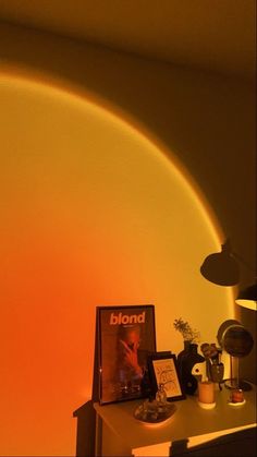 an image of a room that is yellow and orange with the sun in the background