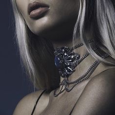 Strap up this party season   SHOP NOW >  http://www.regalrose.co.uk/products/maleficent-labradorite-ornate-choker-necklace Beautiful Wardrobe, Choker Designs, Layered Chain Necklace, Statement Choker, Gem Necklace, Swag Style, Jewelry Choker, Baroque Fashion