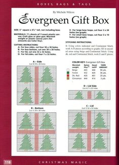 the evergreen gift box cross stitch pattern book