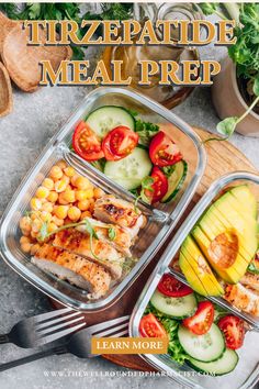 two meal prep containers filled with vegetables and meat