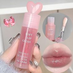 Lip Gloss And Lip Balm, Aesthetic Lip Gloss, Cute Lip Balm, Cute Lip Gloss, Clear Lipstick, Glass Lips, Lip Gloss Clear, Water Mirror, Moisturizing Lip Gloss