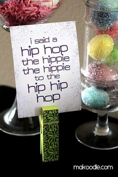 there is a sign that says i said a hip hop the hippie to the hip hip hop