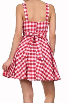 Ixia Gingham fit n flare dress, Tie back. Back zipper and elastic stretch, non adjustable straps, unlined. Lilac check print. Rockabilly. Runs extra small, size up by 1-2 sizes. Rockabilly. Color: Lilac Sizes: S-M-L Bust 32-34-36, Length 33" Model is 32A-24-35, 5'7" and wearing Small97% Cotton, 3% Spandex, Made in USA H/3582 Flare Dress, Tie Back Dress, Plaid Tie, Lilac Dress, Back Dress, Fit N Flare Dress, Tie Backs, Dress Backs, Tie Back