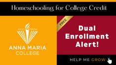 two logos for the college credit, dual enrolment alert and help me grow