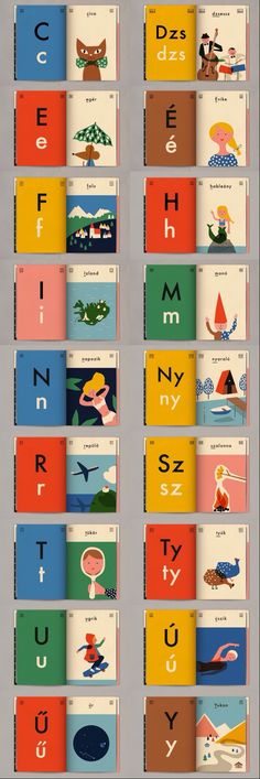 an illustrated poster with different types of letters and numbers