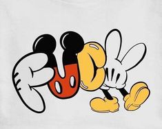 mickey and minnie mouse kissing each other on a white t - shirt with black ears