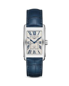 Longines DolceVita Watch, 28.2mm x 47mm Longines Watch, Gents Watches, Unisex Watches, Stylish Watches, Watch Model, Stainless Steel Watch, Automatic Watch, Sapphire Crystal, Blue Leather