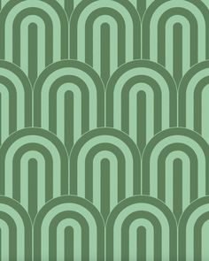 an art deco style wallpaper pattern in green