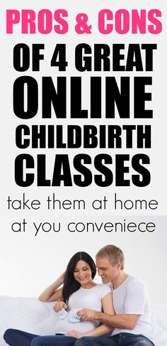 a man and woman sitting on top of a bed with the text pros & cons of 4 great online children's classes take them at home at you convenience