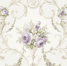 a wallpaper with flowers and vines on it