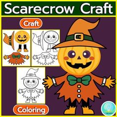 the scarecrow craft is an easy and fun activity for kids to do on halloween