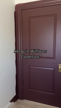 a purple door with the words sheratin williams camellia on it