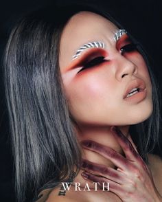 4/6: WRATH / he who angers you, conquers you Wrath Makeup, Seven Deadly Sins Makeup, Wrath Seven Deadly Sins, Snatched Makeup, Eyebrow Inspiration, Seven Deadly Sins Wrath, Asian Makeup Looks, Extreme Makeup