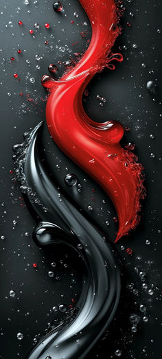 red and black liquid flowing down the side of a wall