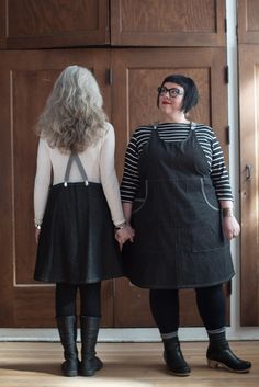 This is a pinafore style dress, comes to knees or just above knees on most people and is great for layering. Fabric notes: this 100% cotton 8oz denim has a black wash and reads as very dark grey. The fabric is sturdy, hardworking yet lightweight. The pockets feature a contrasting self-trim. Comes with grey suspenders. As always, wash cold, hang dry, iron hot. This item is shipped directly from the maker! This means you may receive your order in multiple shipments (if you are ordering more than o Grey Suspenders, Denim Suspenders, Suspender Dress, Pinafore Dress, Handmade Clothes, Suspenders, Style Dress, Slow Fashion, Dress Fabric