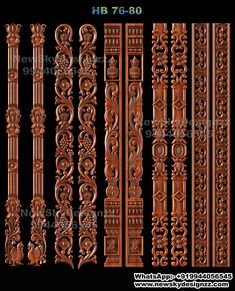 wooden carving designs for furniture and wallpapers, including carved wood carvings on the sides