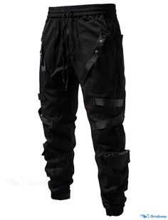 OrcaJump - Mens Cargo Jogger Pants Casual Multi Pocket Elastic Drawstring Design Chinese Style Outdoor Full Length Going Out Weekend Casual/Sporty Black Micro Male Joggers, Hip Hop Cargo Pants, Ninja Pants, Black Trousers Casual, Harem Pants Fashion, Harem Pants Men, Cargo Pants Style, Streetwear Spring, Jogger Pants Casual