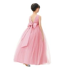 This gorgeous flower girl dress features a open back satin bodice with elegant tulle skirt. The waistline is delicately decorated with rhinestones and pearls. The elegant tulle skirt has 6 layers, top 3 layers are made of tulle. 4th is layer of soft satin, 5th layer is a netting attached to the 6th layer for additional fullness, the 6th layer is a satin lining to bring comfort to your little girl while wearing the dress. Size: 10.  Color: Pink.  Gender: female.  Age Group: kids. Girls Sequin Dress, Big Girl Dresses, Pink Flower Girl Dresses, Rose Clothing, Toddler Flower Girl Dresses, Baptism Gown, Ivory Flower Girl Dresses, Flower Girl Dresses Tutu, Tulle Flower Girl