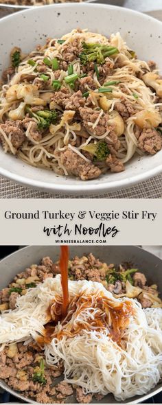 Ground Turkey & Veggie Stir-Fry Noodles Ground Turkey Stir Fry, Turkey Stir Fry, Garlic Chicken Pasta, Fry Noodles, Pie And Mash, Mixed Veggies, Wheat Noodles, Avocado Toast Egg, Snack Smoothie