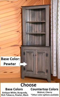 the base color is pewter, and the top shelf colors are white or brown