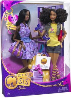 two dolls are shown in the packaging for barbie's new doll line, which is available