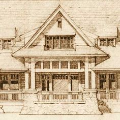 this is an old drawing of a house