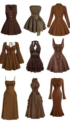 váy nâu Warm Brown Dress, Royal Outfits Drawing, Korean Wedding Guest Outfit, Modest Girly Outfits, Outfit Elegantes, Stylish Outfits Casual, Modest Dresses Fashion, Cute Short Dresses, Classic Style Outfits