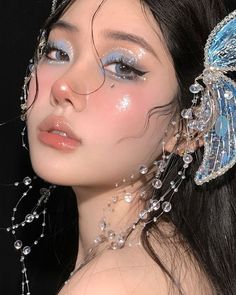 Cool Makeup Looks, Ethereal Makeup, Fairy Makeup, Mermaid Makeup, Asian Eye Makeup, Creative Makeup Looks, Eye Makeup Art, Fantasy Makeup, Editorial Makeup