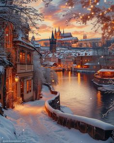 an image of a beautiful winter scene in europe