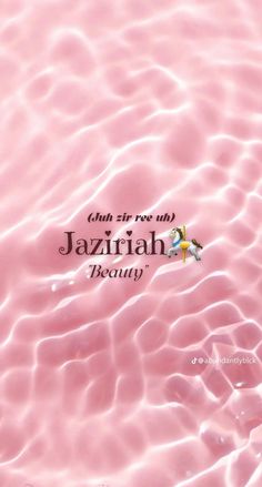 a pink background with the words jaziriah beauty on it