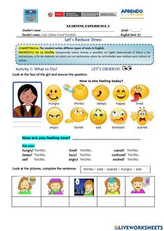 an english worksheet with different emoticions and expressions for kids to learn