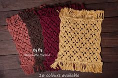 TO SEE ALL OUR BEAUTIFUL HANDMADE PROPS GO TO: www.babylittlemiracle.etsy.com Beautiful boho, handmade macrame blanket with a unique texture. Made of 100% natural cotton cord. Perfect as a layer under the bowl, bed, crate or a blanket for a sitting babies. Colour: Copper, brown, wine, yellow SIZE: 14inch by 16inch (35cm by 45cm) 16 shades available in our shop: https://www.etsy.com/listing/1559308727 CARE INSTRUCTION: It is very important in newborn photography that this blanket can be hand wash Macrame Newborn, Macrame Blanket, Bed Crate, Newborn Blanket, Photo Layers, Newborn Blankets, Boho Handmade, Copper Brown, Boho Macrame