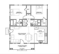 the floor plan for a two bedroom apartment