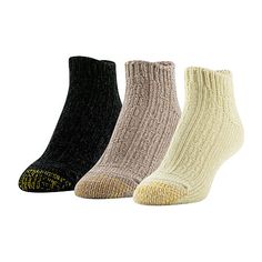 Whether you're looking for a stocking stuffer or a treat for yourself, these super cozy limited edition chenille socks are knit from ultra plush yarns so you can wrap your feet in superior comfort as you curl up on the couch. A touch of spandex ensures a perfectfit with every wear, so these socks hug your feet in plush comfort. For 90 years, goldtoe has poured their passion into making socks that are stylish, comfortable and durable for you and the ones you love.# Pieces In Set: 3 PairFeatures: Multi-Pack, Reinforced Toe & HeelShoe Size Range: 6-9Fiber Content: 98% Polyester, 2% SpandexFabric Description: KnitCare: Tumble Dry, Machine WashCountry of Origin: Imported Chenille Socks, Socks Womens, Low Cut Socks, White Beige, Stocking Stuffer, Low Cut, Handbag Accessories, Stocking Stuffers, Women Handbags